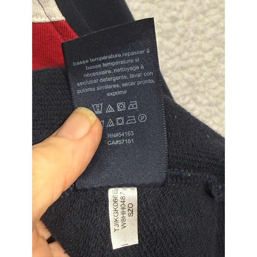 Tommy Hilfiger Mens 3X Quarter Zip Pullover Navy Blue Red White TJIKGK066E - Picture 5 of 9